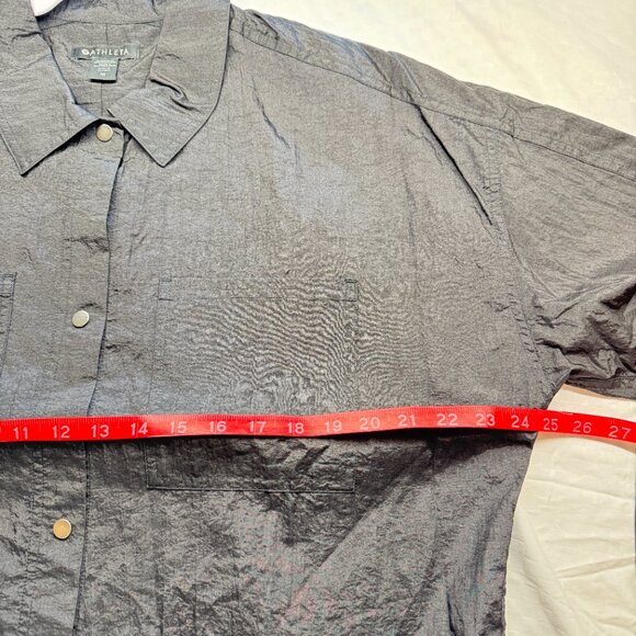 NWOT Athleta Lunar Shine Button Down Shirt in Black - Picture 4 of 11